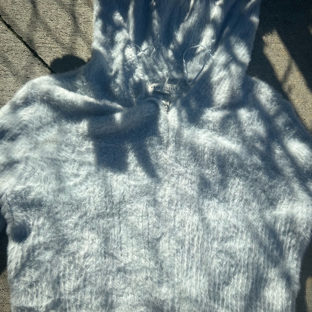 Aeropostale Soft Fuzzy Light Gray Sweater